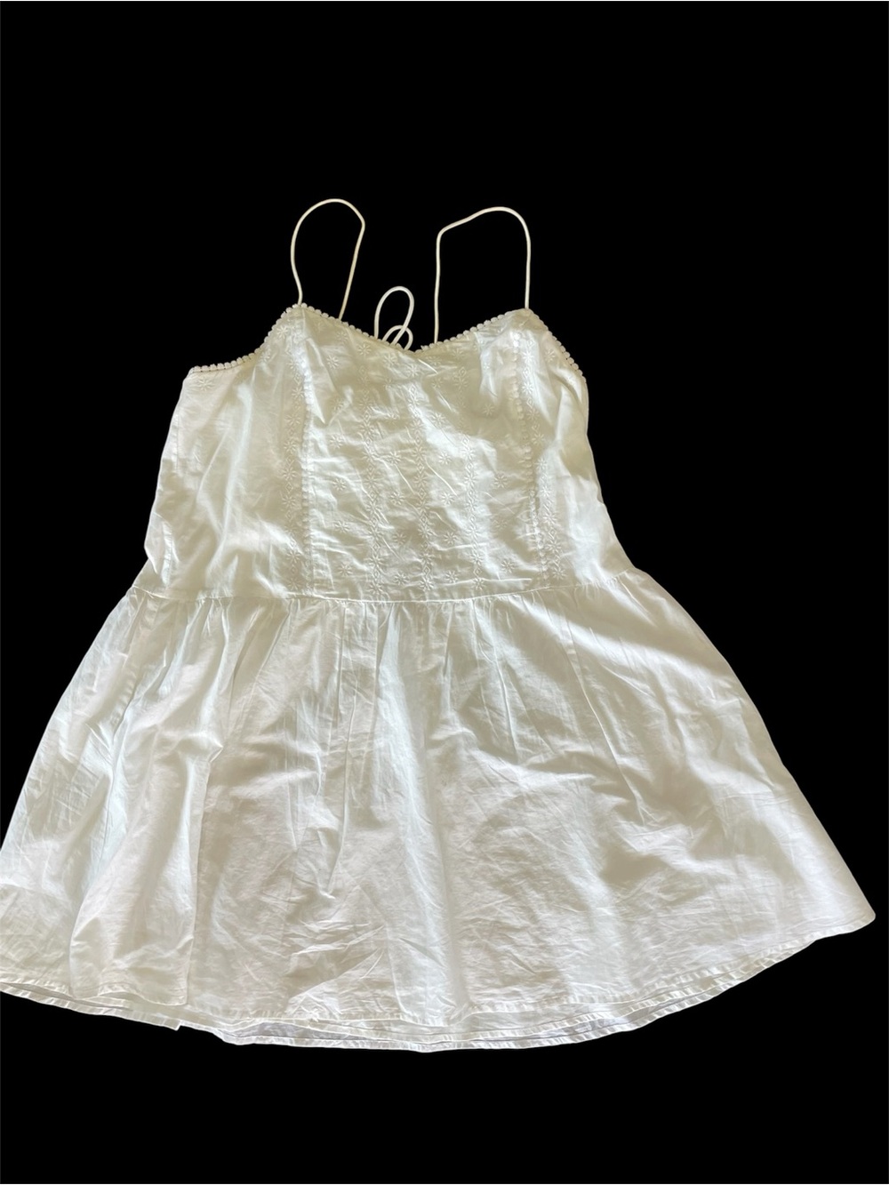 White Embroidered Sundress Size Large